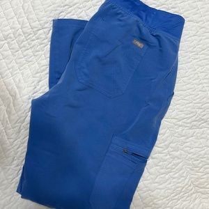 Size L, ceil blue, FIGS high waisted yola skinny